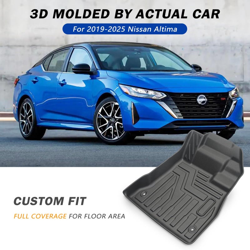 KUST Custom Fit Floor Mats for 2019-2025 2026 Nissan Altima Accessories All Weather Floor Mat Carpet Liners Front Rear 2 Row Seat Black Liner TPE - Image 2